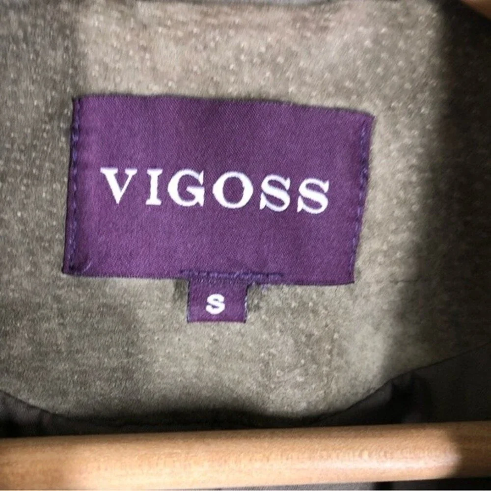 Vigoss Genuine Brown Suede Leather Moto Jacket Small